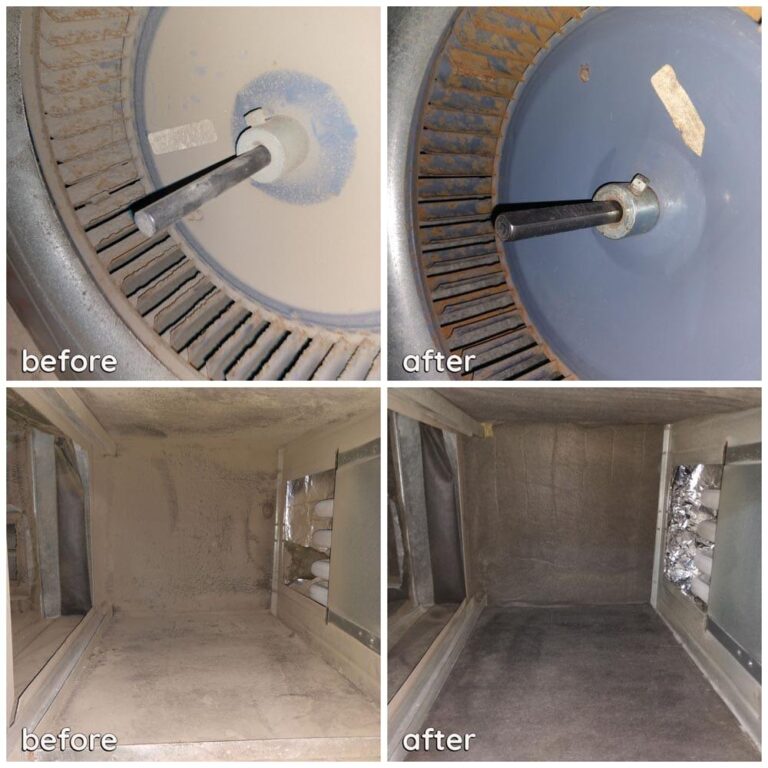 Air duct before and after cleaning — real job by Arizona Service Pro